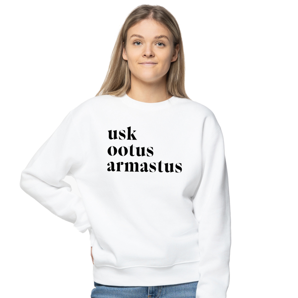 Unisex pusad "usk ootus armastus"