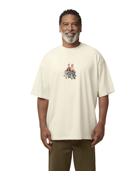 Eestimaa võimelmispeo unisex oversized T-särk "lehmaga"